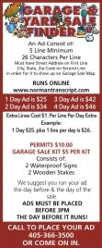 The Ada News Classifieds Garage Sales