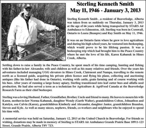 Sterling Kenneth Smith Obituary Peace River Record Gazette