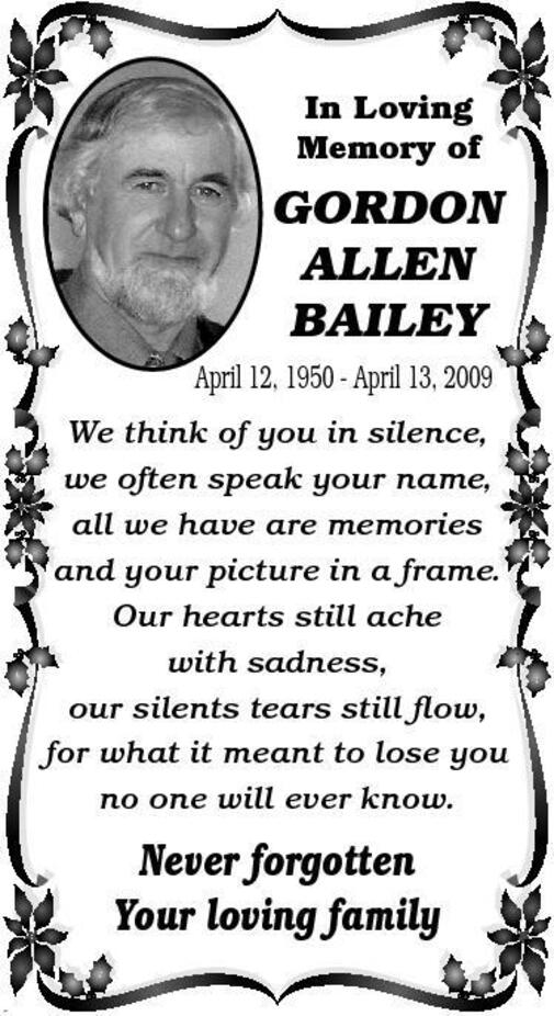 Gordon Bailey Obituary North Bay Nugget 7082