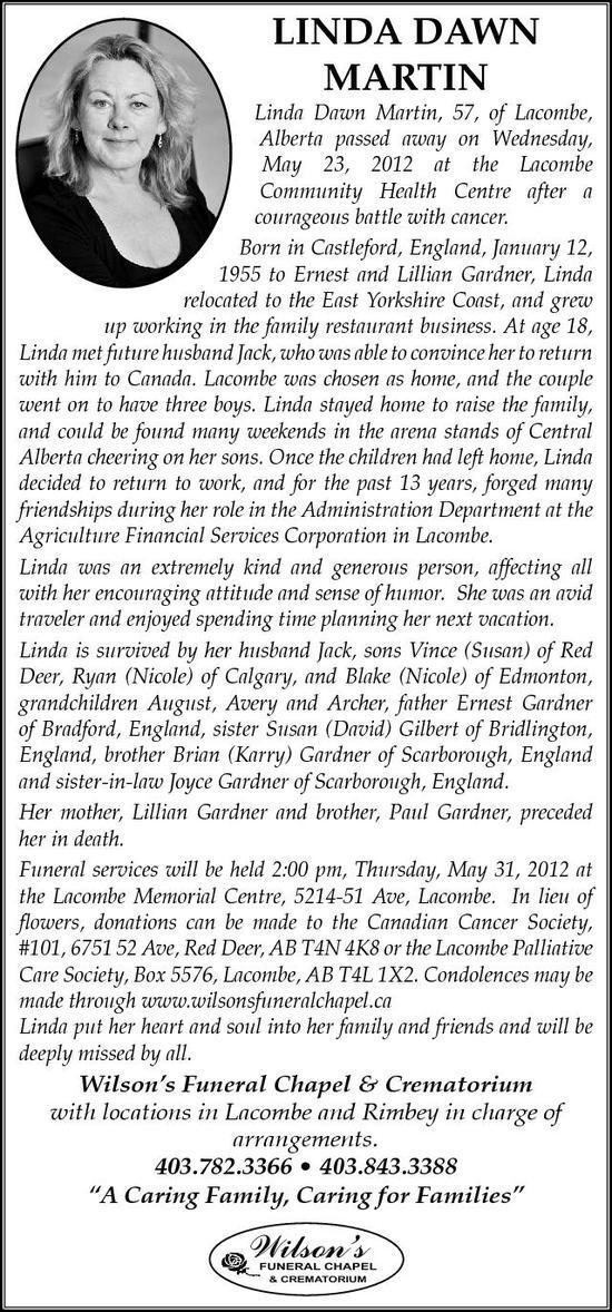 Linda Martin Obituary Globe