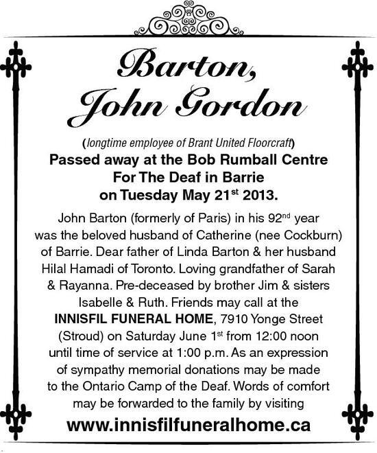 John Barton Obituary Paris Star