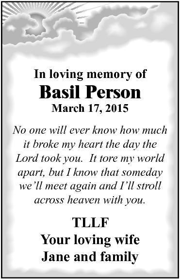 Basil Person Obituary Simcoe Reformer