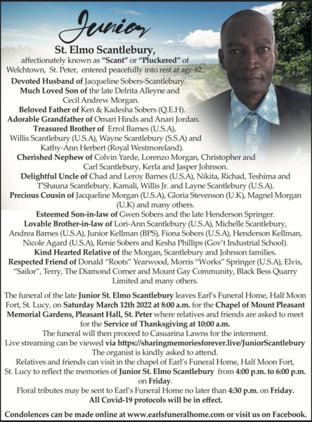 Junior St. Elmo Scantlebury Obituary Nation News