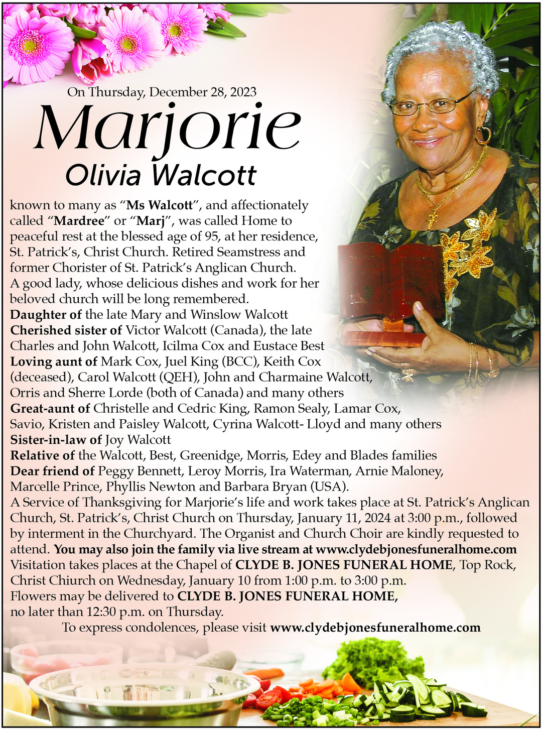 Marjorie Walcott | Obituary | Nation News