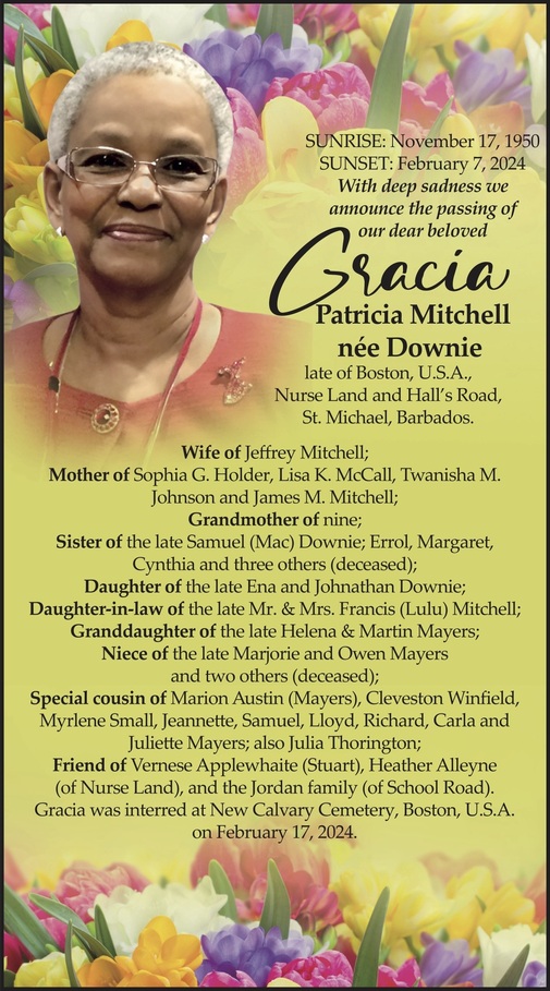 Gracia Mitchell | Obituary | Nation News