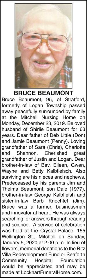 Bruce BEAUMONT Obituary Mitchell Advocate