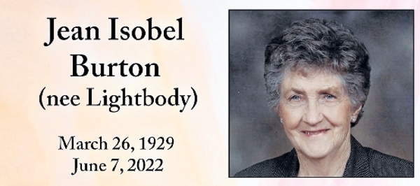 Jean BURTON Obituary Calgary Herald